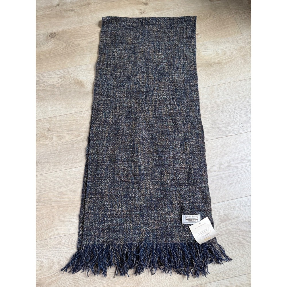 NWT Mucros Handwoven in Ireland 100% Wool Fringe Scarf Plaid hiking outdoors